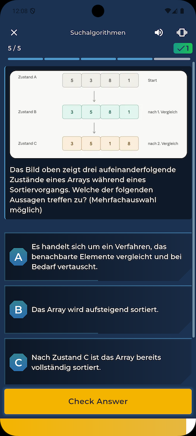 KI-Assistent beim Erstellen einer Lernfrage